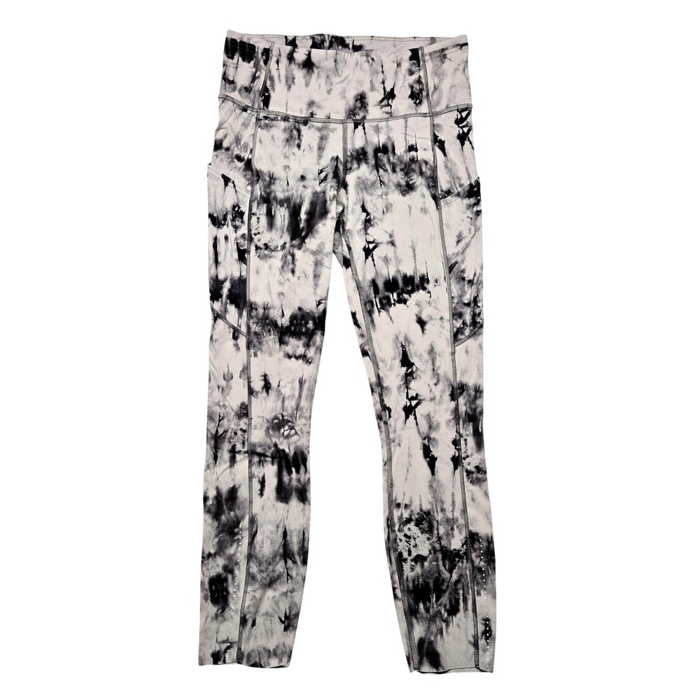 Lululemon‎ Leggings Womens 8 Gray Tie Dye High Rise Ankle Pockets Athletic Yoga